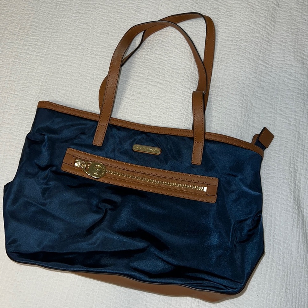 Navy blue Michael Kors mini tote bag